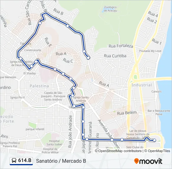 614.B Bus Line Map