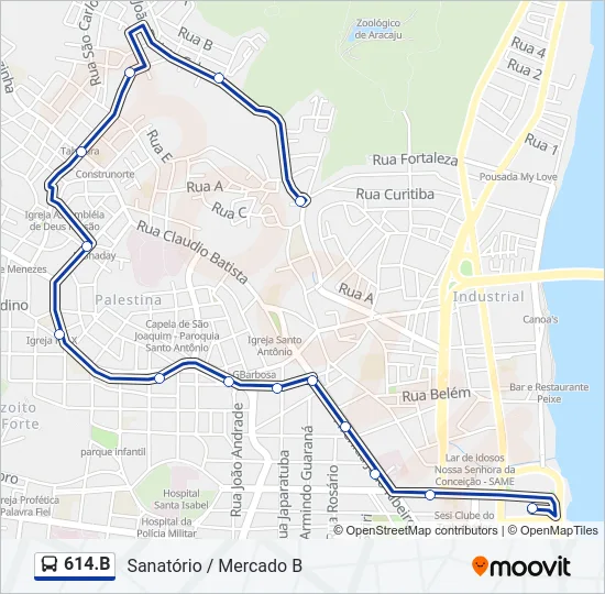 614.B Bus Line Map