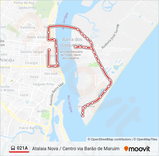 021A Bus Line Map