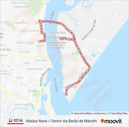 021A Bus Line Map