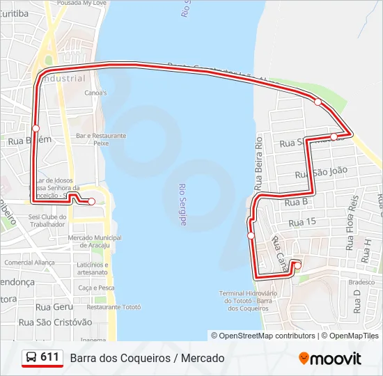 611 Bus Line Map
