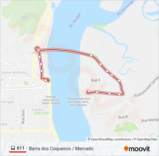 611 Bus Line Map