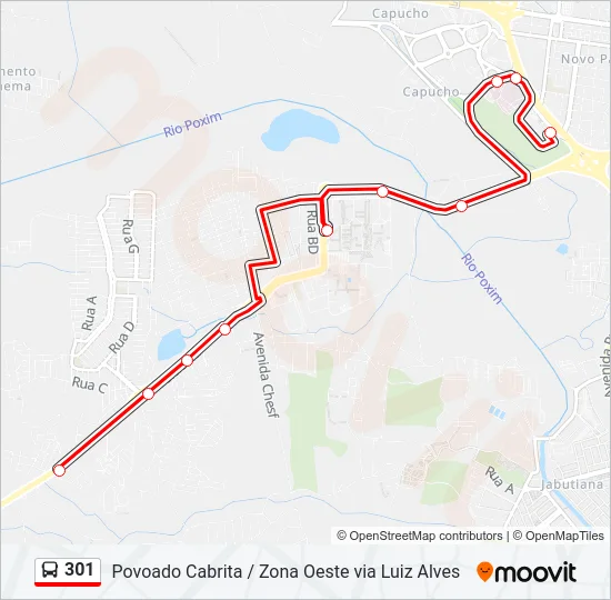 301 Bus Line Map