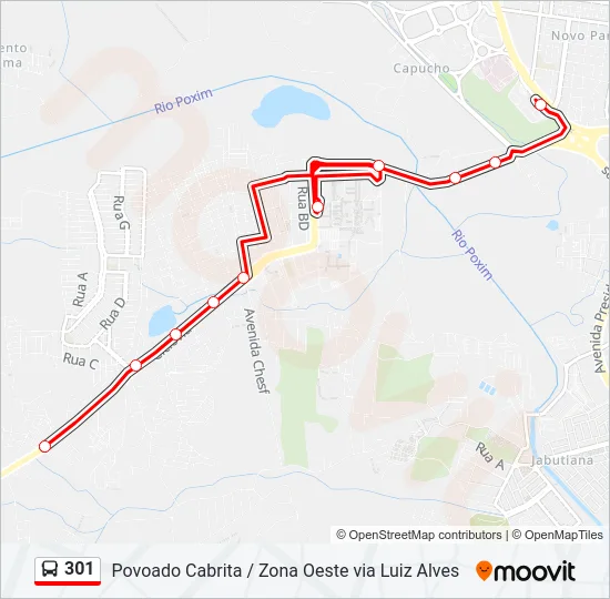 301 Bus Line Map