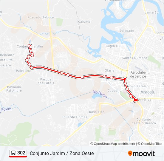 302 bus Line Map