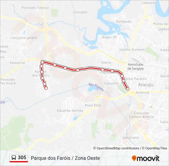 305 Bus Line Map