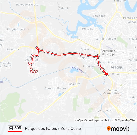 305 bus Line Map