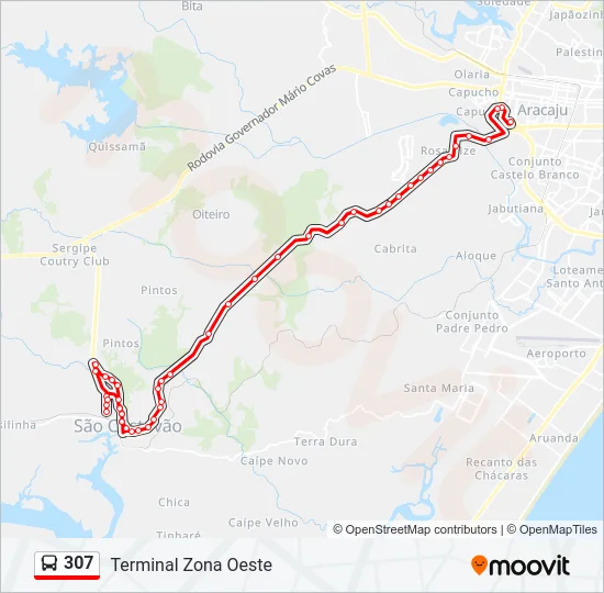 307 Bus Line Map