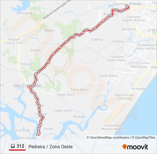 Mapa de 312 de autobús