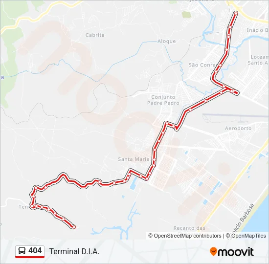 404 Bus Line Map