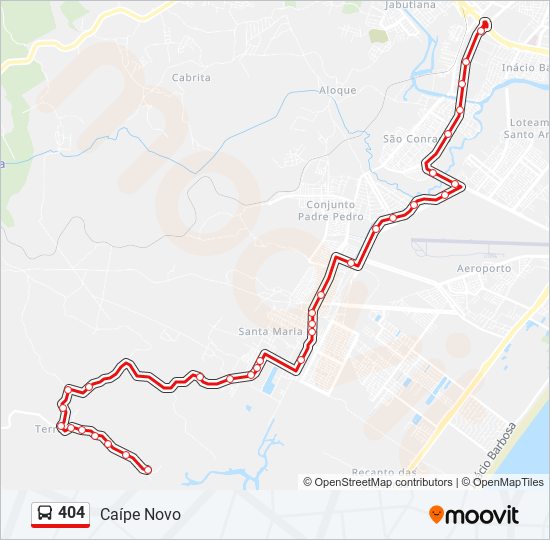 404 bus Line Map