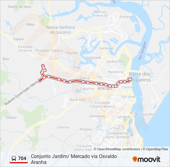 704 bus Line Map