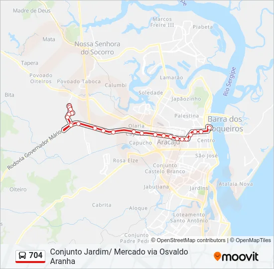 704 Bus Line Map