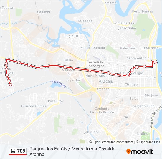 705 bus Line Map