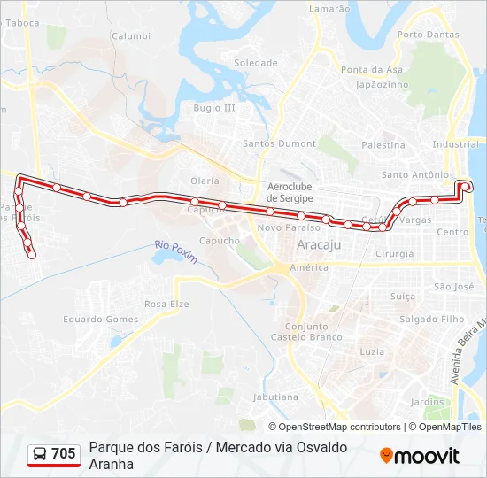 705 Bus Line Map