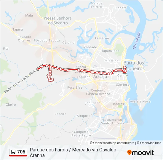 705 Bus Line Map