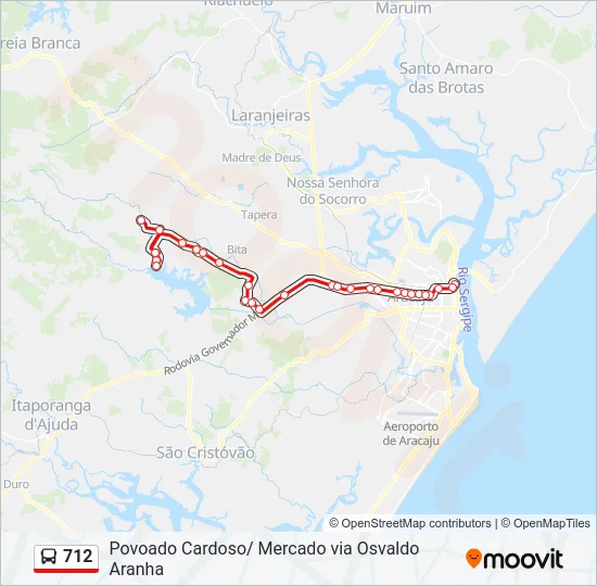 712 Bus Line Map