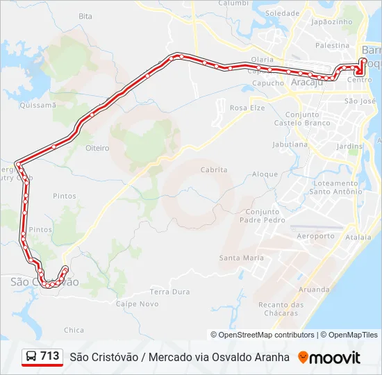 713 Bus Line Map