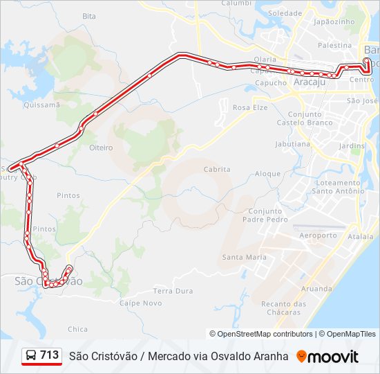 713 bus Line Map