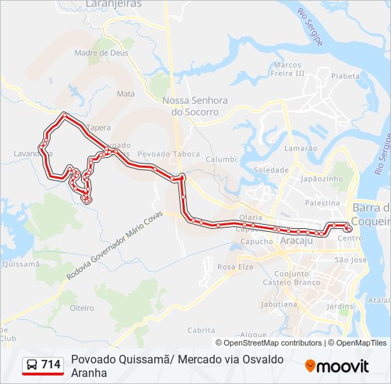 Mapa de 714 de autobús