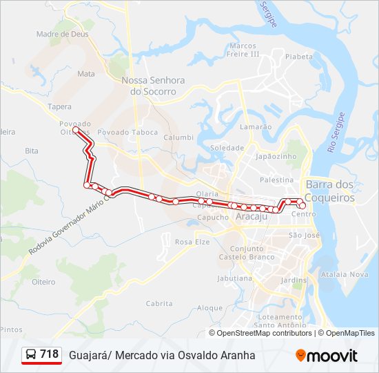 718 bus Line Map