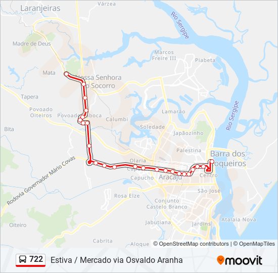 Mapa de 722 de autobús