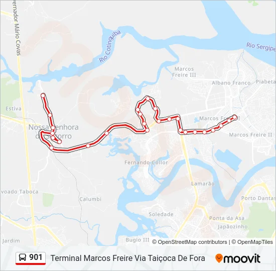 901 Bus Line Map