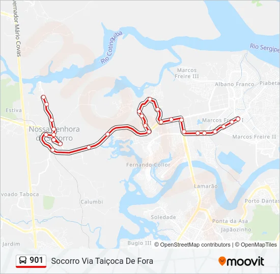 901 Bus Line Map
