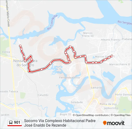 901 Bus Line Map