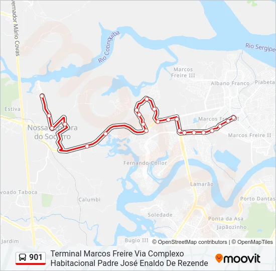 901 Bus Line Map