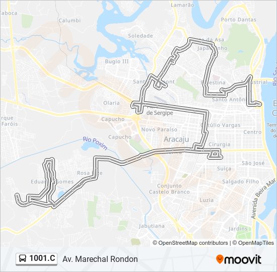 Mapa de 1001.C de autobús