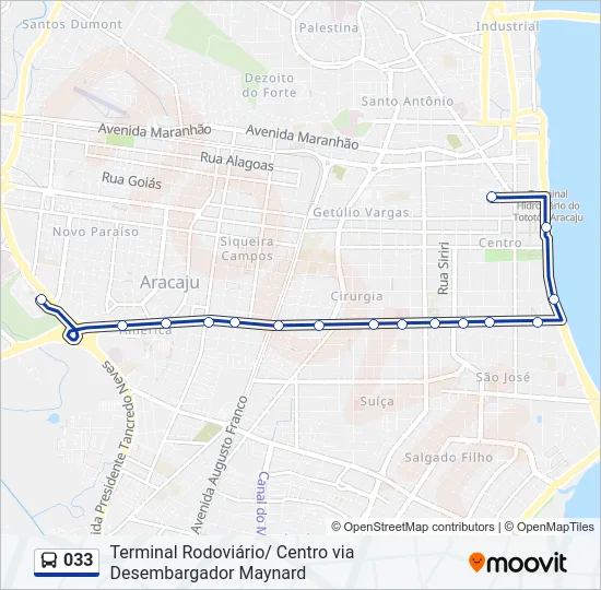 033 Bus Line Map