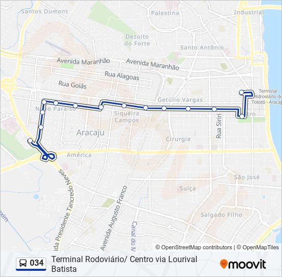 Mapa de 034 de autobús