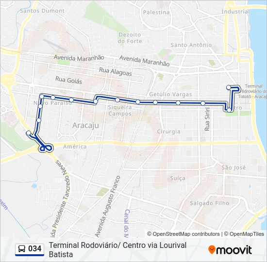 034 Bus Line Map