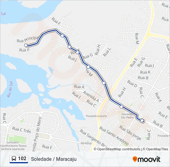 102 Bus Line Map