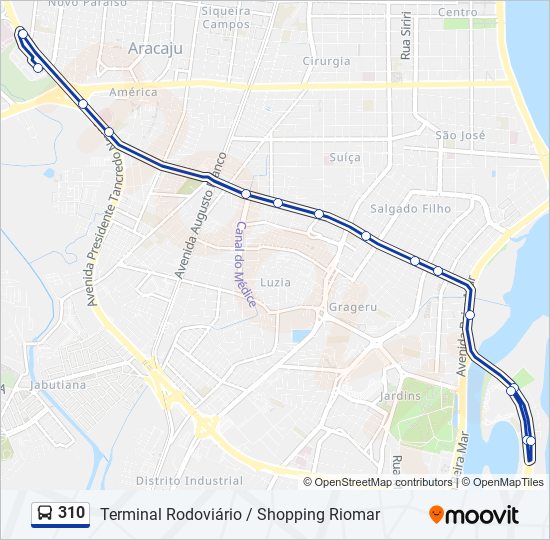 Mapa de 310 de autobús