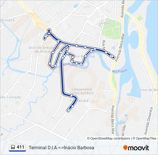 Mapa de 411 de autobús