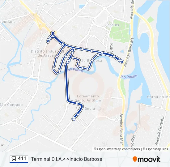 411 Bus Line Map