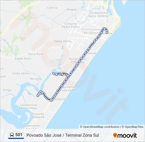 501 Bus Line Map