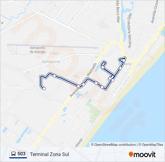 Mapa da linha 503 de ônibus