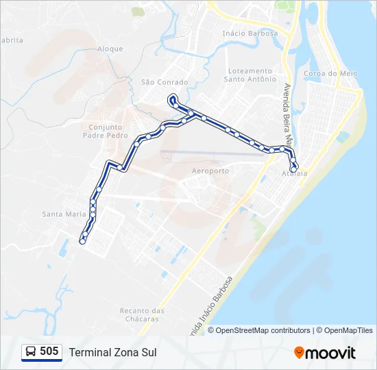 505 Bus Line Map