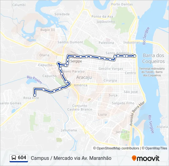 604 Bus Line Map
