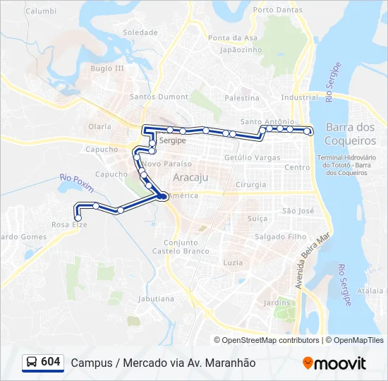 604 Bus Line Map
