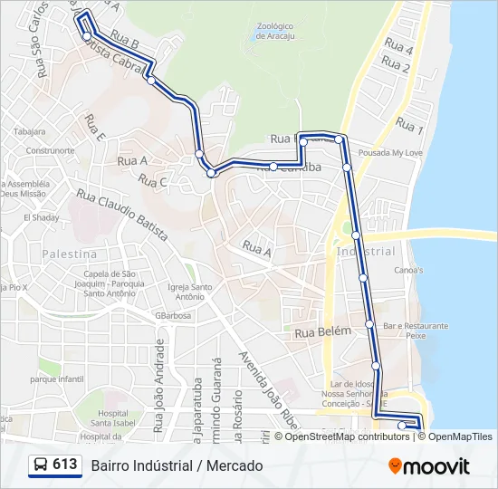 613 Bus Line Map