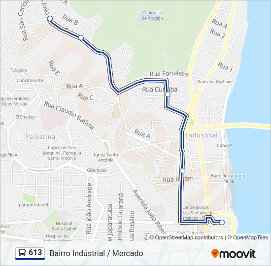 613 Bus Line Map