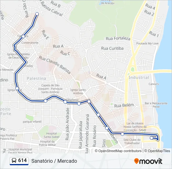 614 Bus Line Map