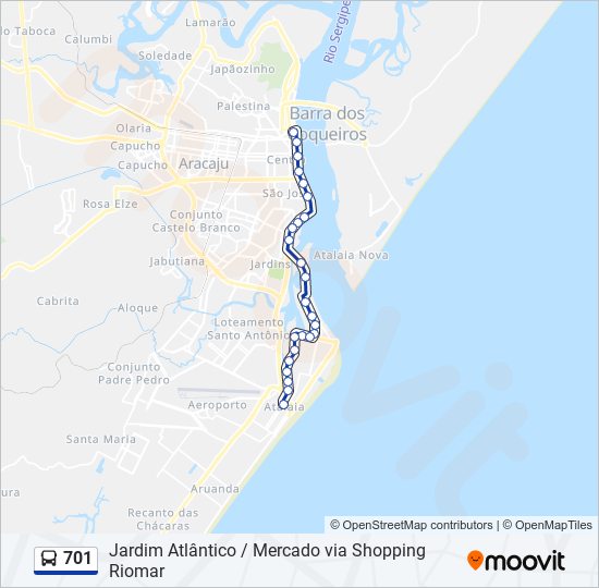 Mapa de 701 de autobús