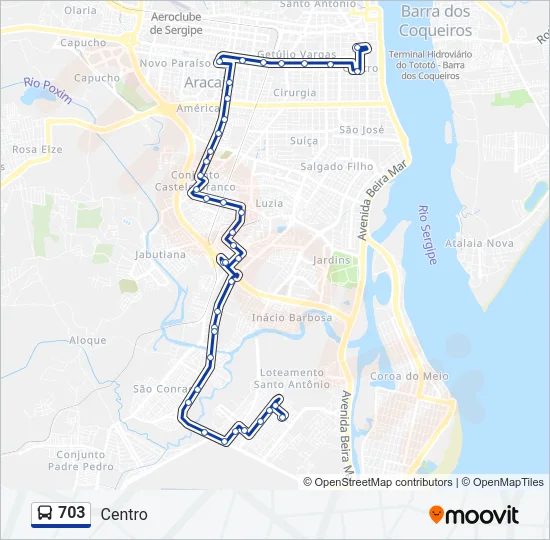 703 Bus Line Map