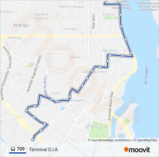 709 Bus Line Map