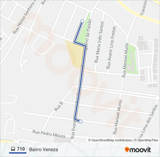 710 Bus Line Map